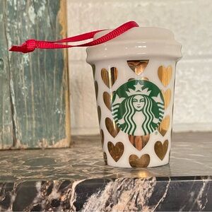 $15 SALE Starbucks Holiday 2015 Ornament VTG Collectible Gold Heart Christmas